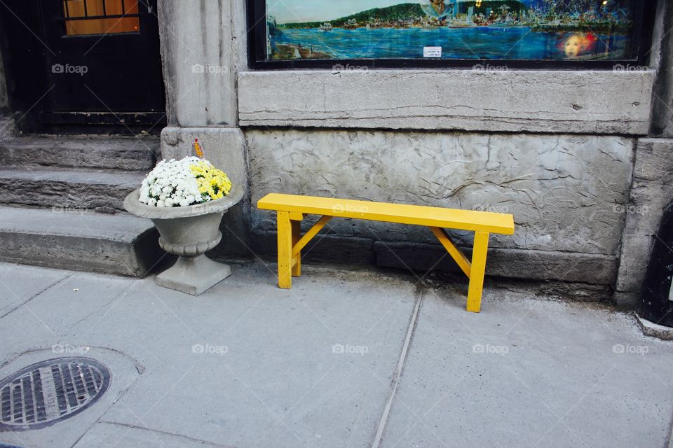 Yellow bench 