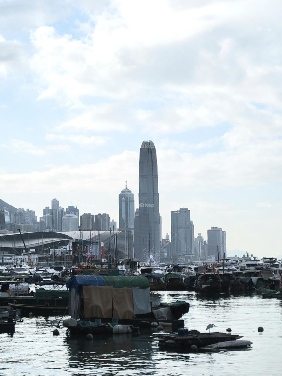 Looking over Hong Kong Causeway Bay Typhoon Shelter to the Convention Centre and Cityline