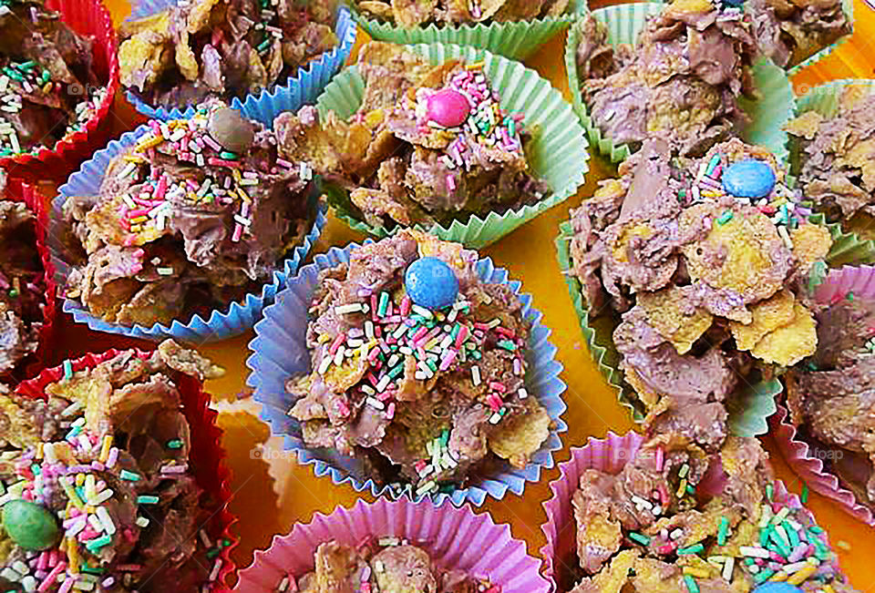 Cookies Made of flakes and candys