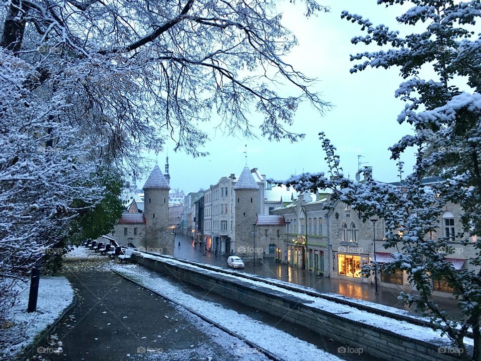 First snow in Tallinn 