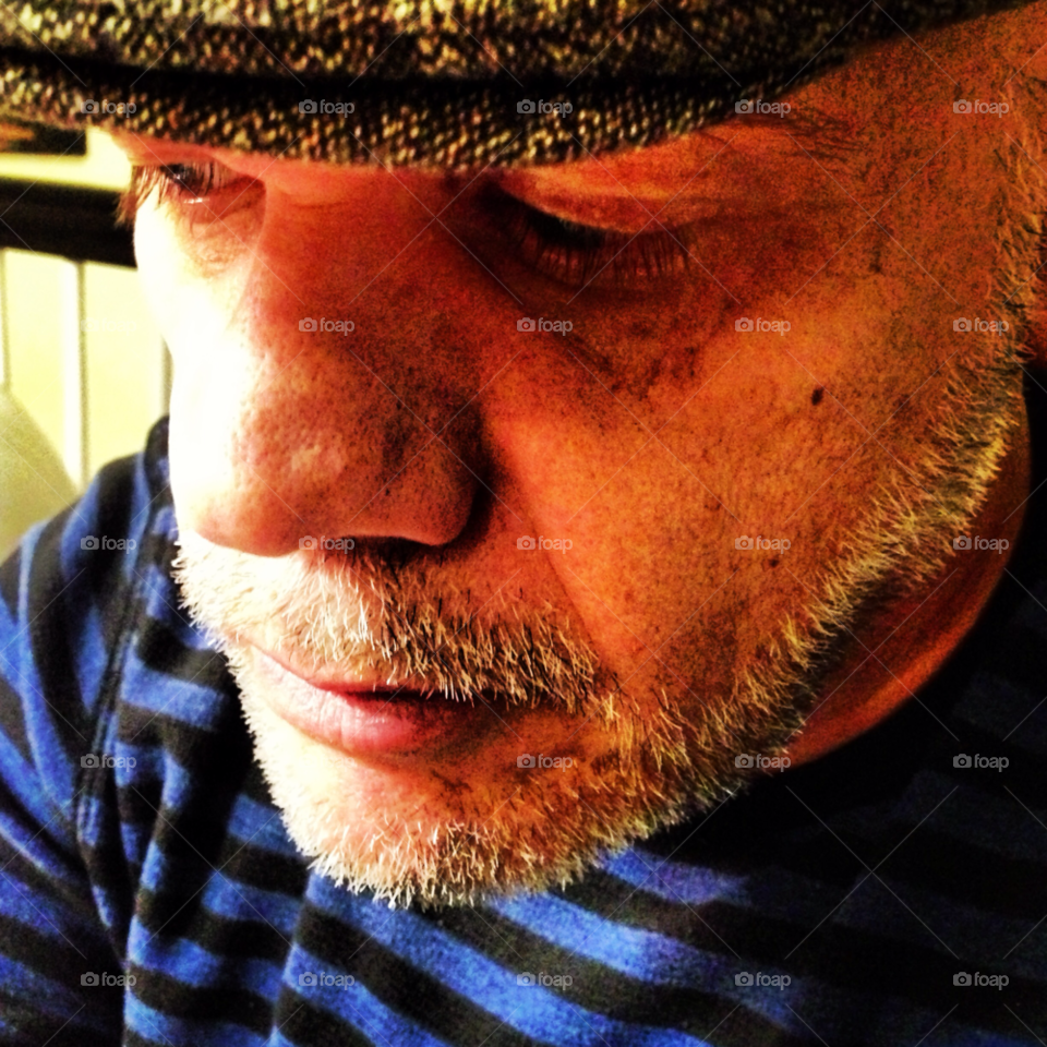 man hat concentration contemplation by jmsilva59