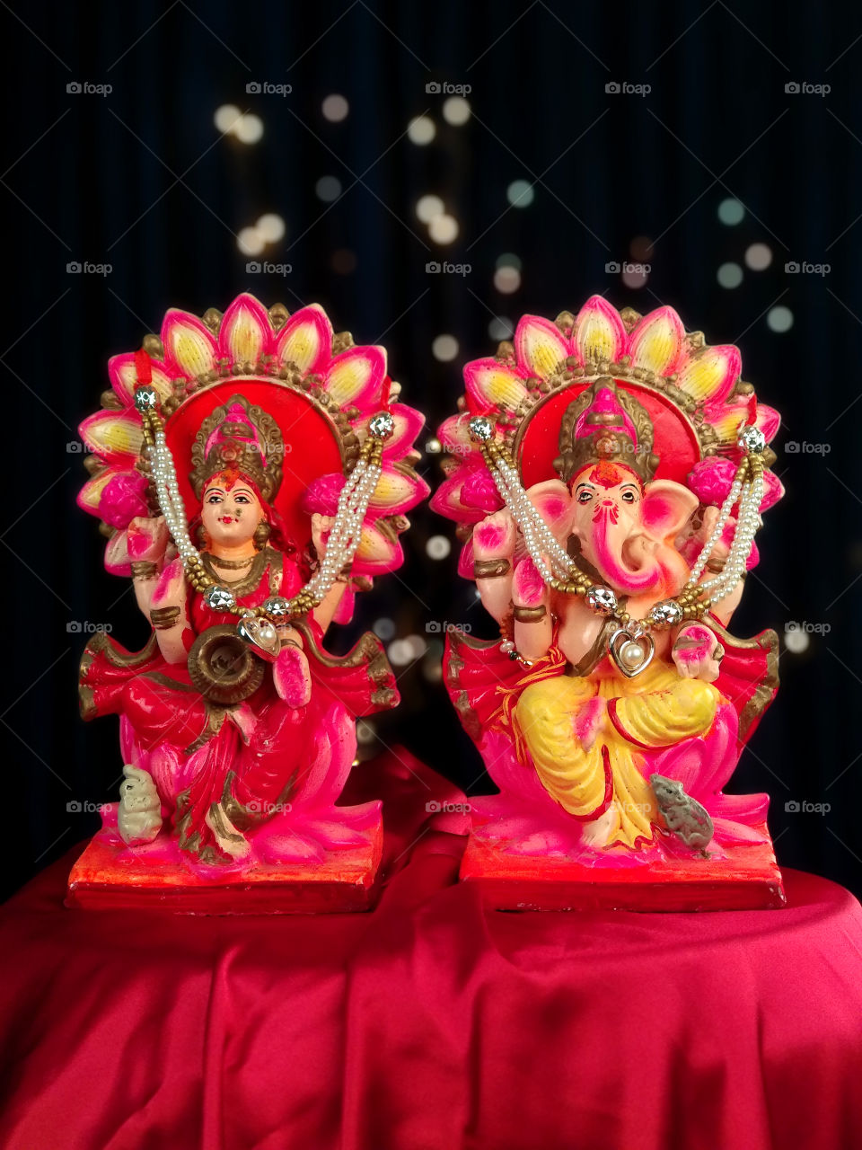 Hindu God idols Laxmi and ganesha for Diwali celebration