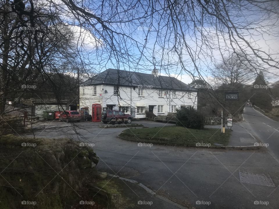 Pretty village of Postbridge on Dartmoor, in Devon.