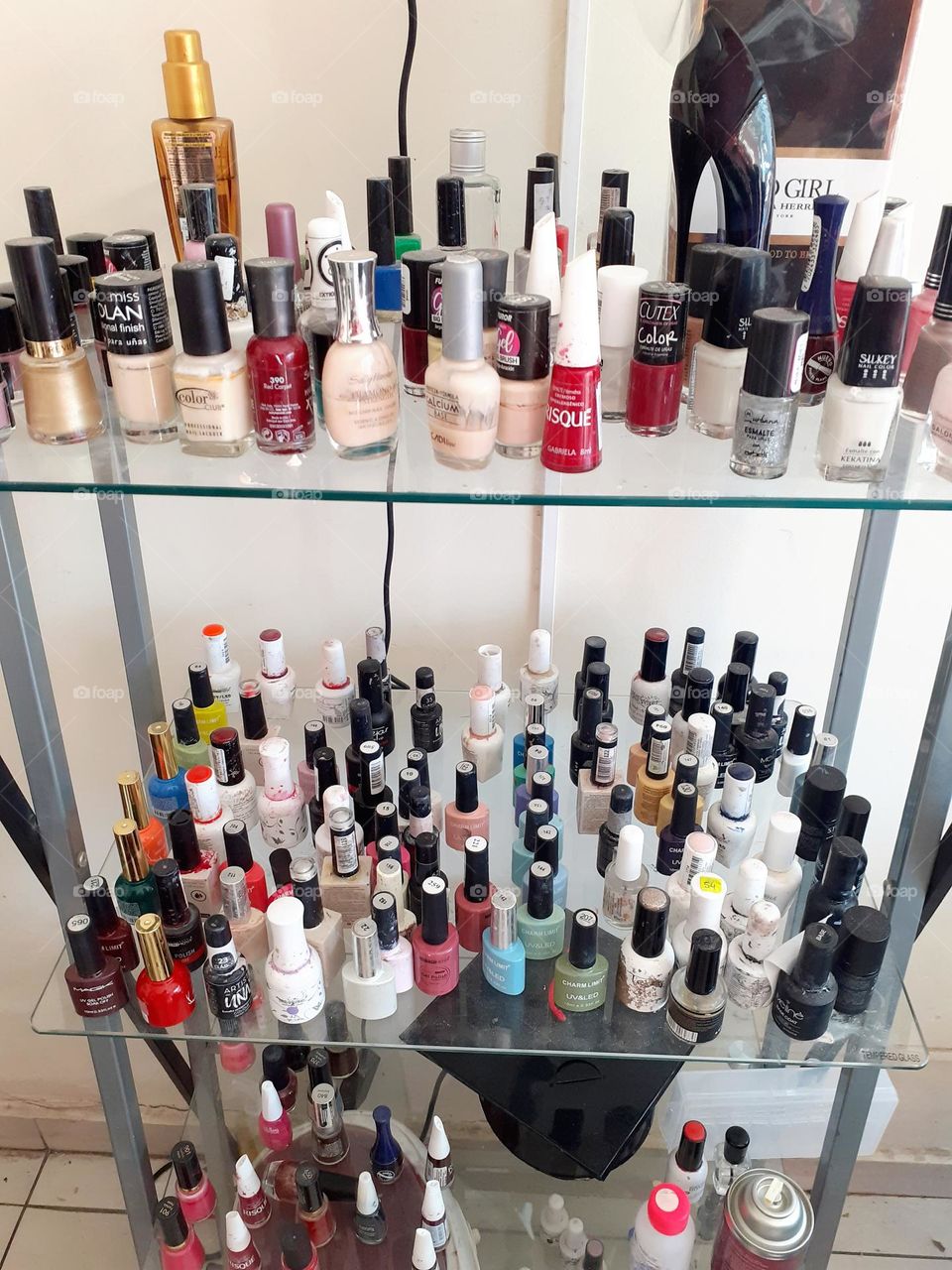 parte del salón de belleza, esmaltes para uñas