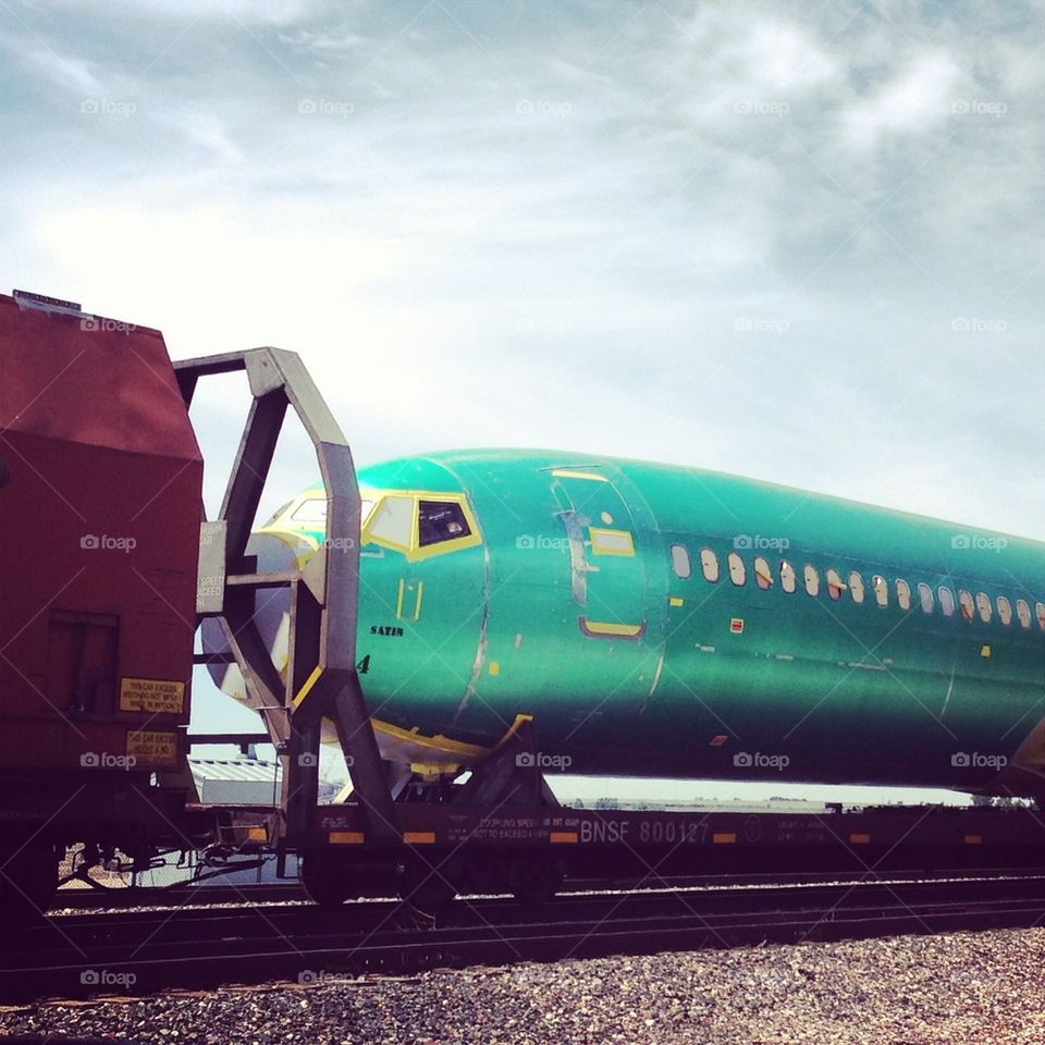 Plane on a train! 