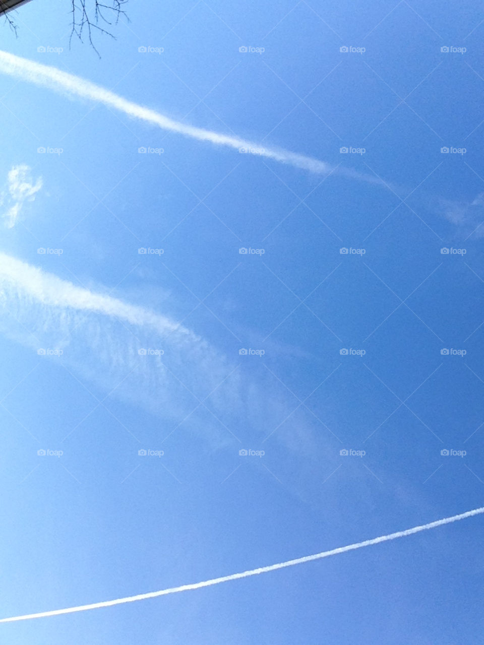 The Sky After An Airplane Passes By.