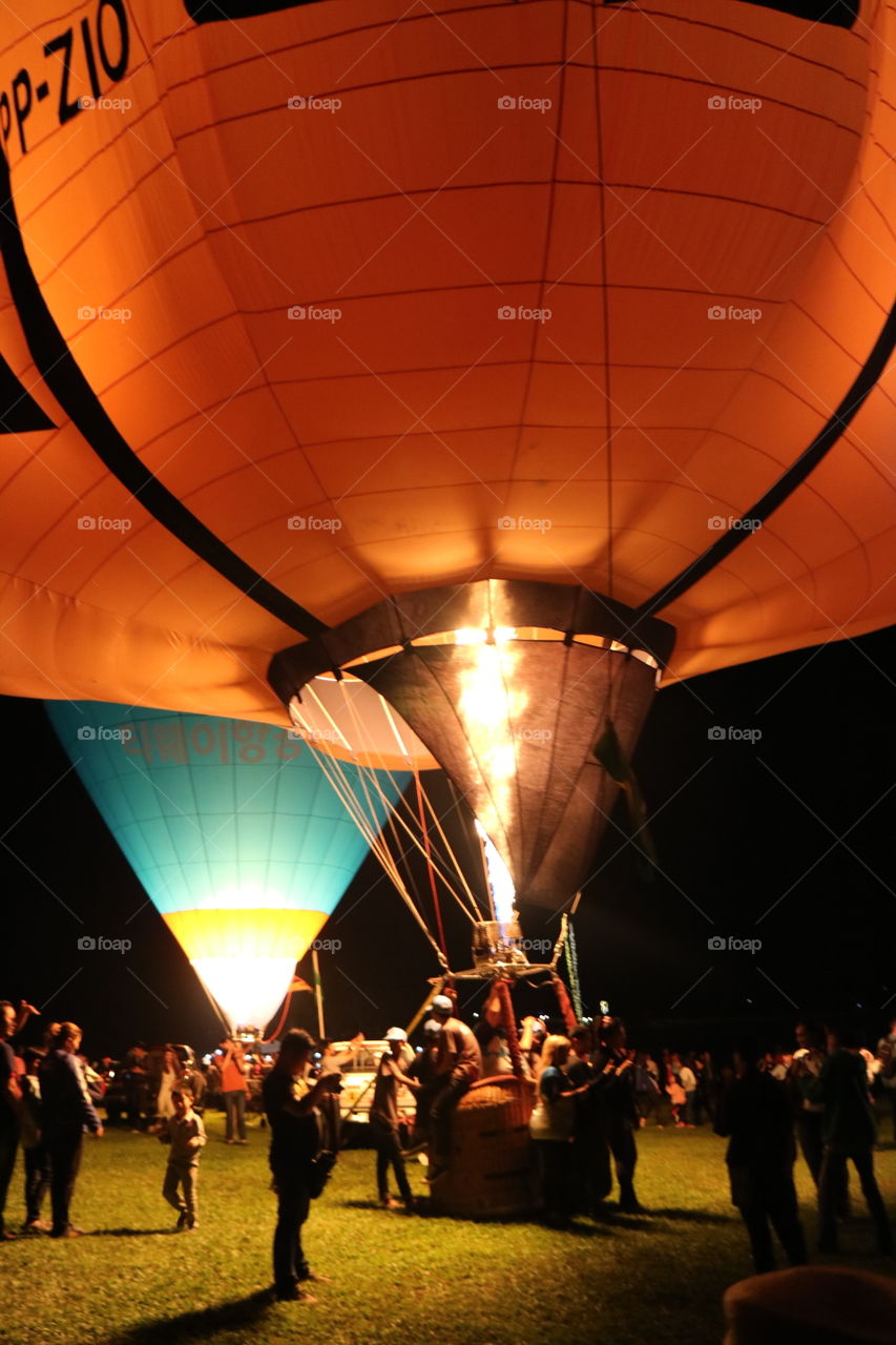 Thailand balloon festival at night