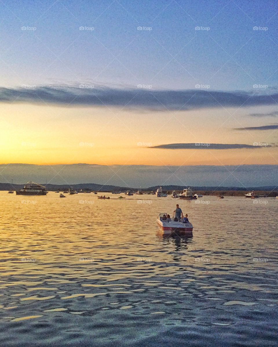 People travelling in boat