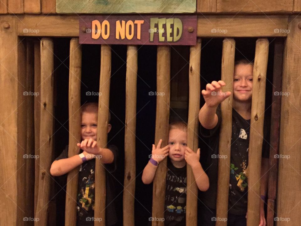 Kids in cage