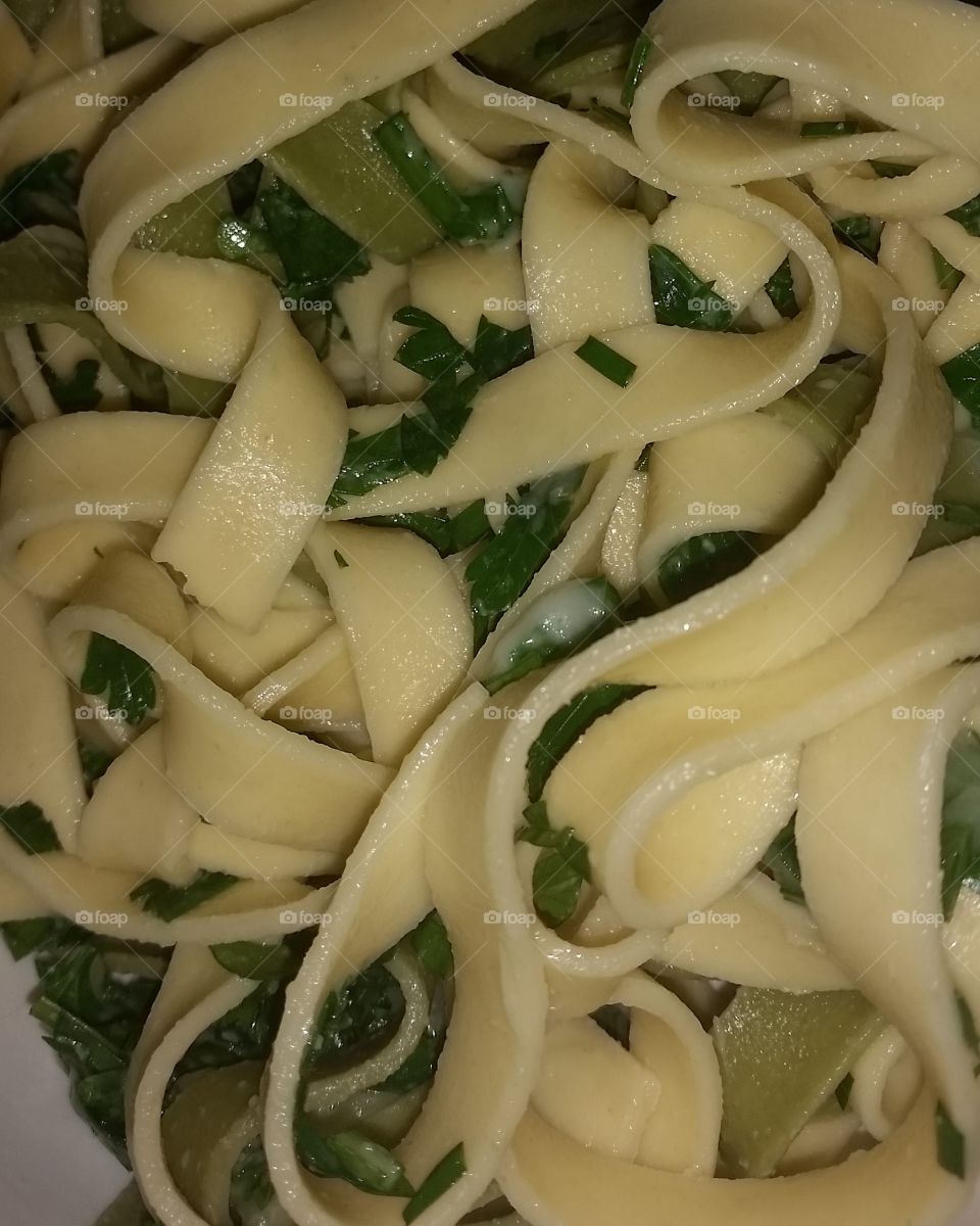 pasta and parsley