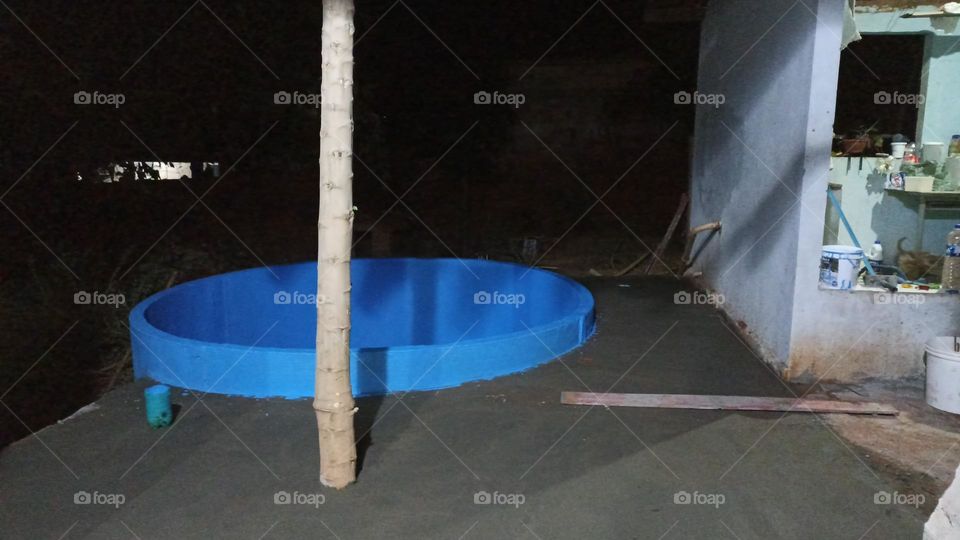 Swimming pool under construction