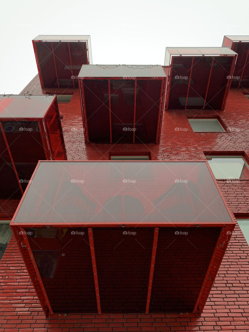 Red balconies