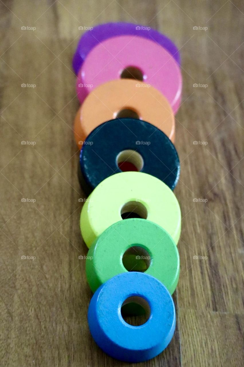 Colorful circular playing rings