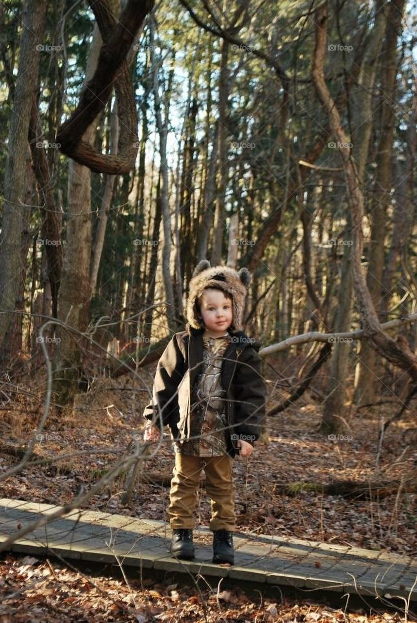 boy in the woods