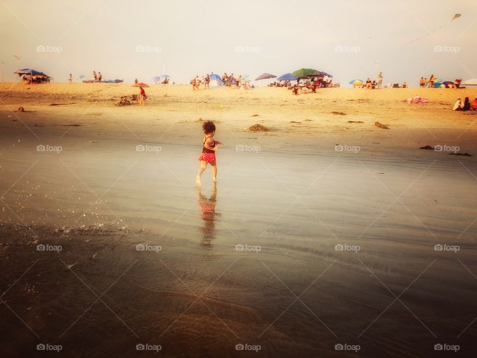 Isla having fun at the beach. 