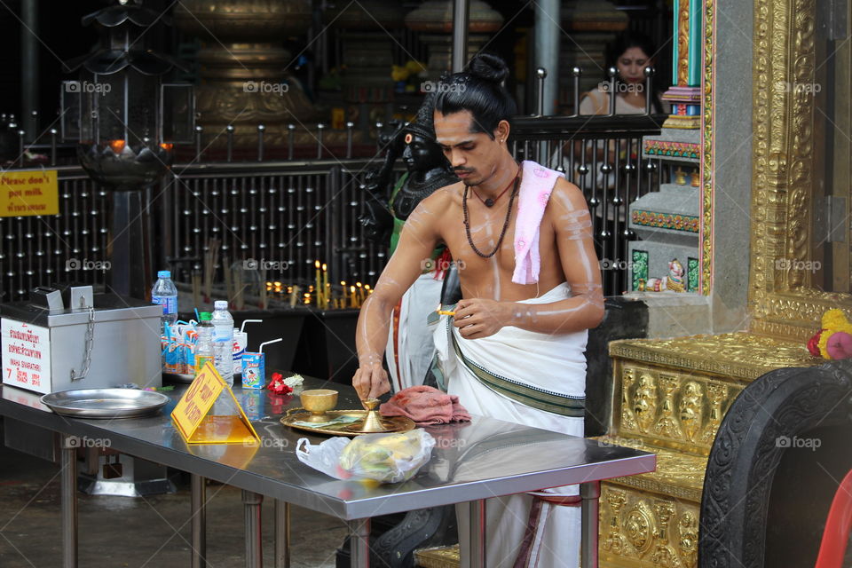 At Sri Mahamariamman Hindu temple Bangkok Thailand