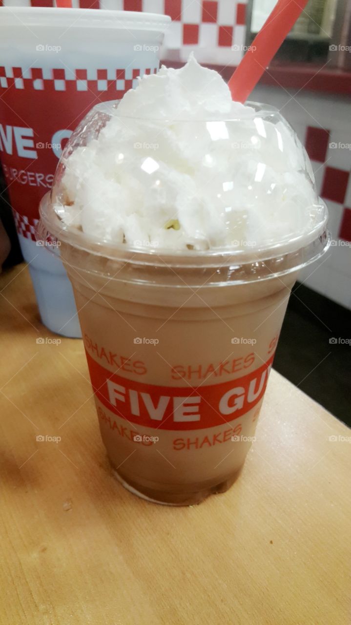 Five Guys Chocolate Milkshake