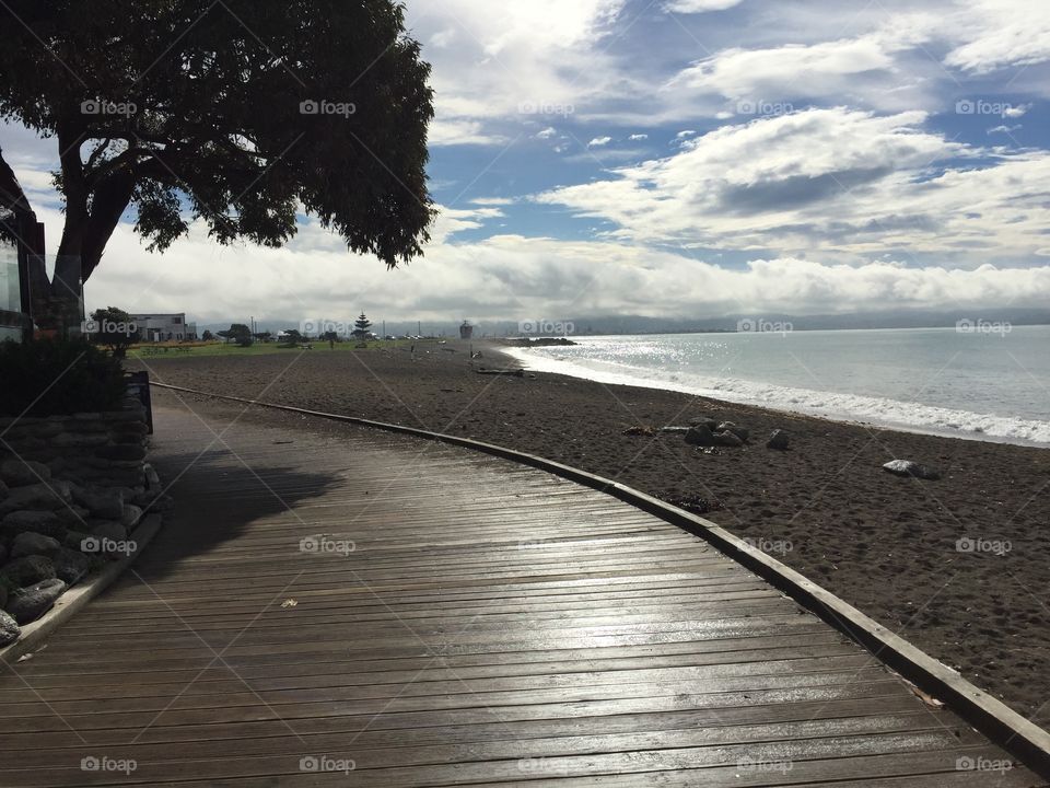 Boardwalk along ocean front