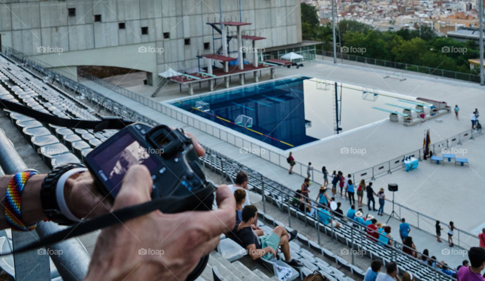 Photographying the swimming pool
