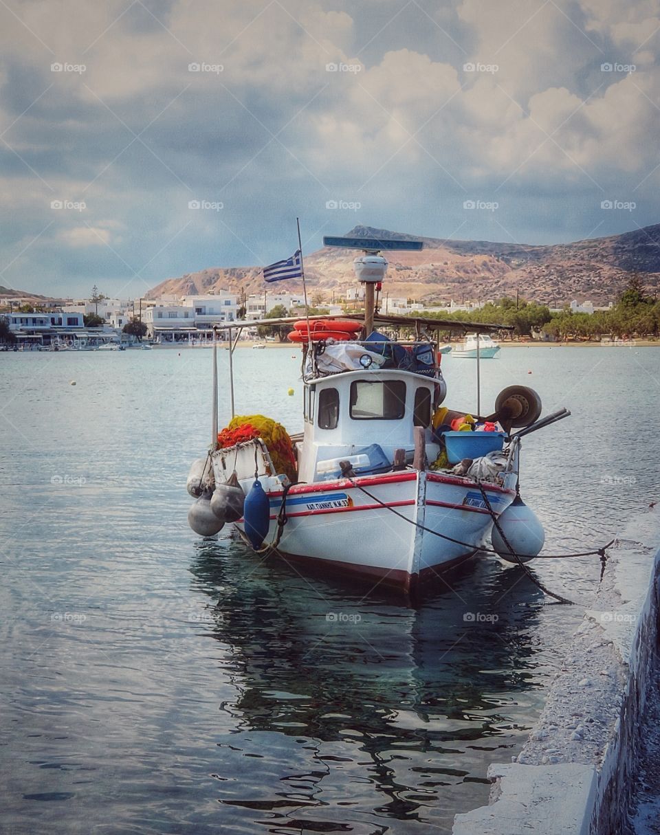 Fishing boat Milos Greece