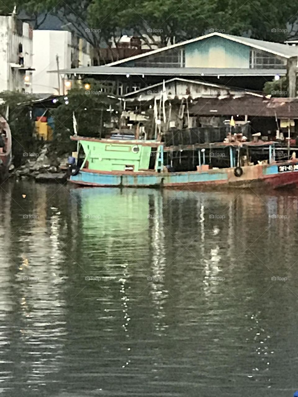 fishing village along the Sarawak River