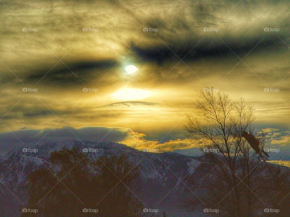 Sunrise over mountains 