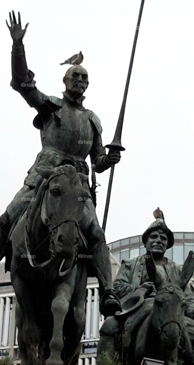 Don quichotte abd bird place d'Espagne Bruxelles