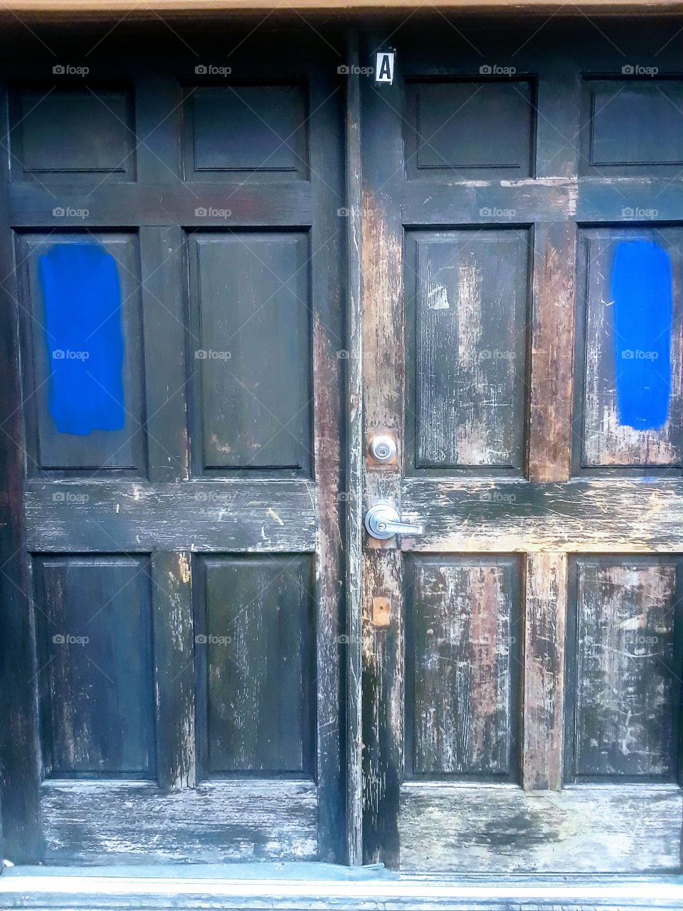 old faded wooden doors