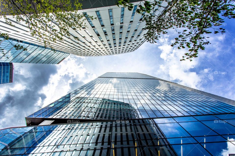 environment reflection in the skyscraper windows