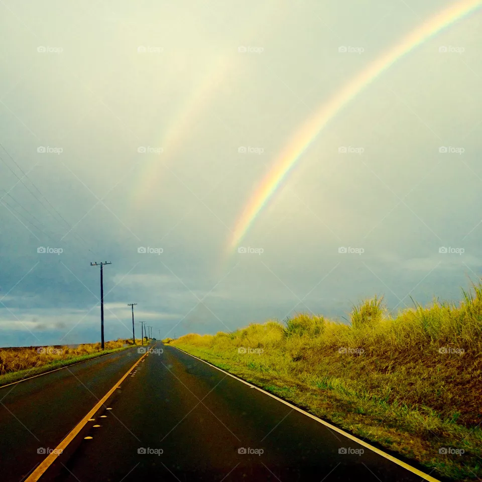 Rainbow, Road, No Person, Highway, Landscape