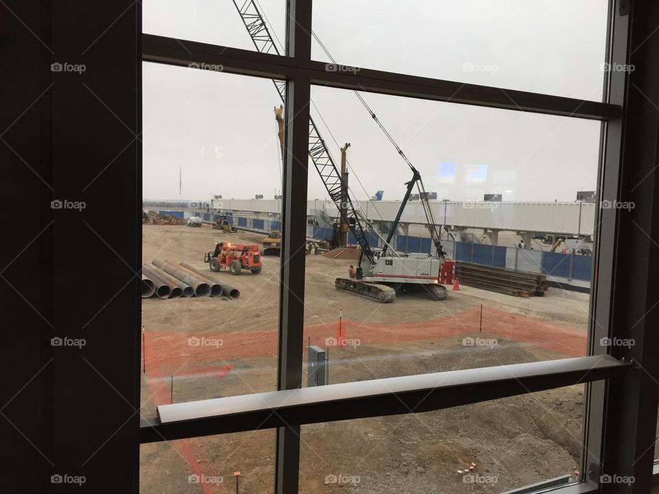 Construction at Austin Bergstrom International Airport. Austin, TX.