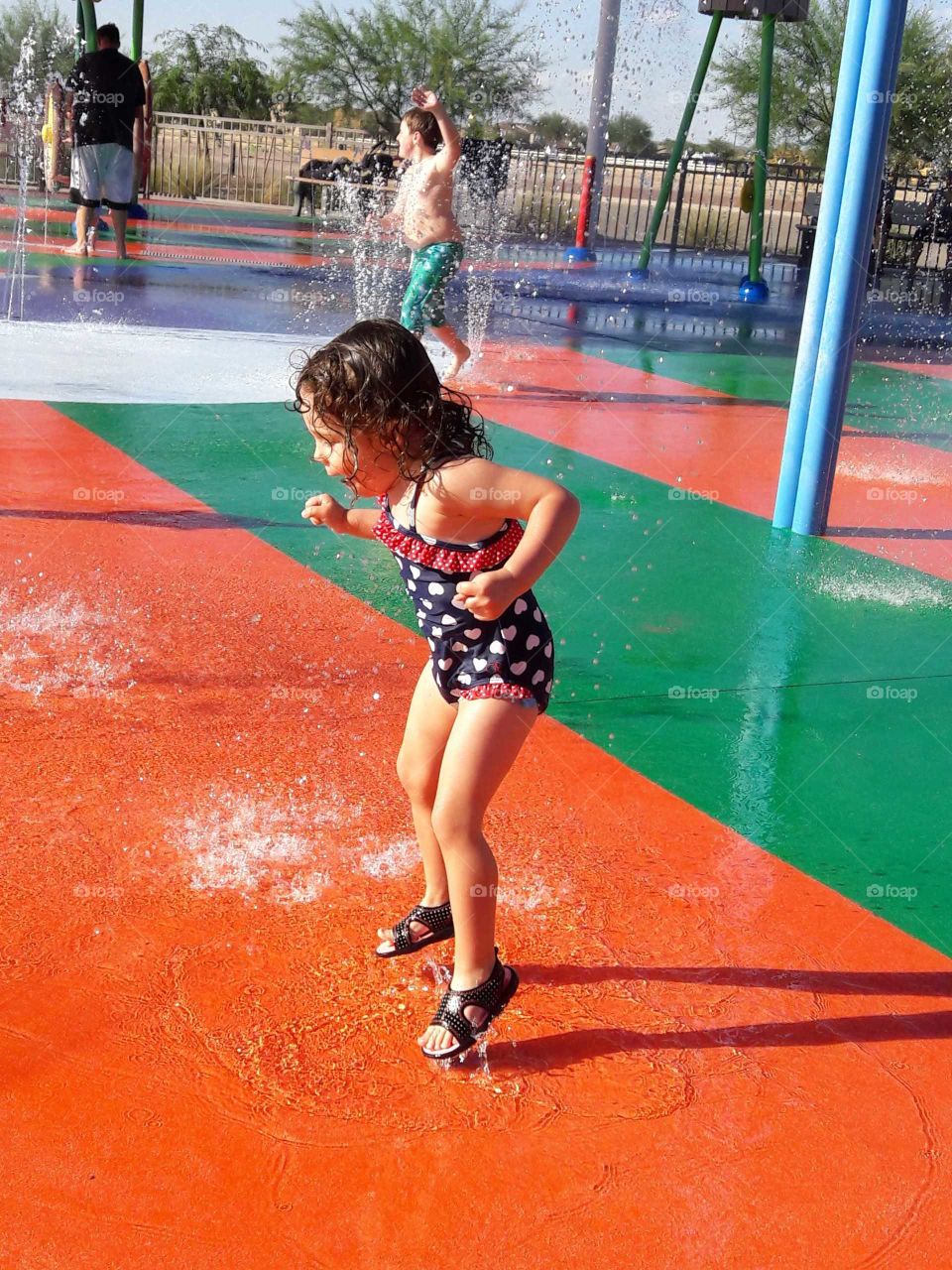 Splashing in the water