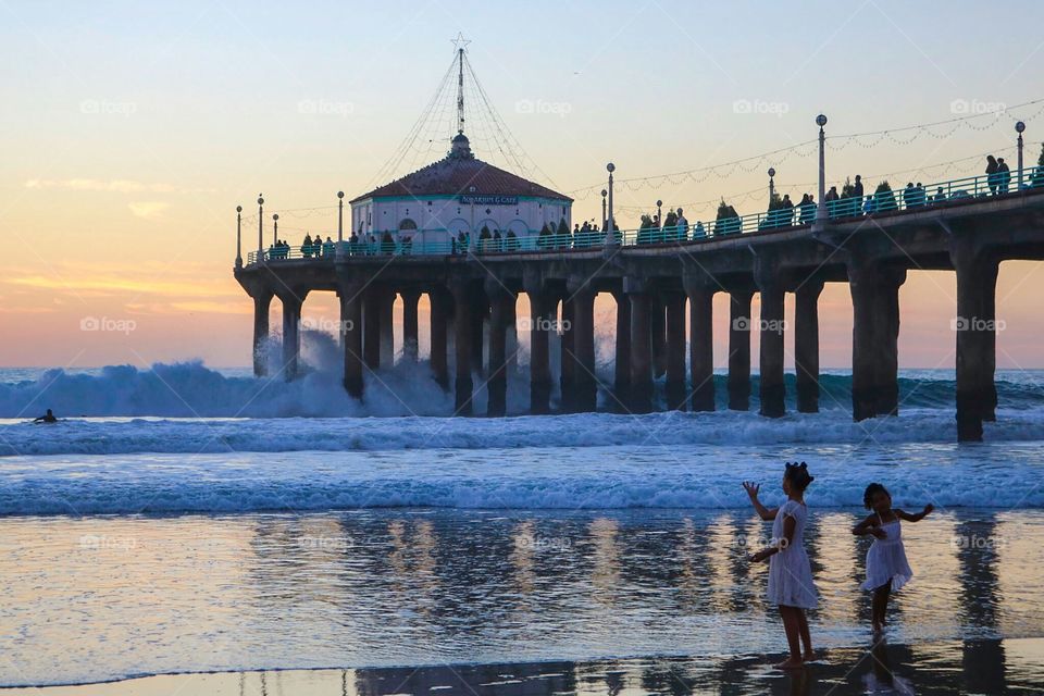Surfing & Dancing at Sunset in Manhattan Beach, CA