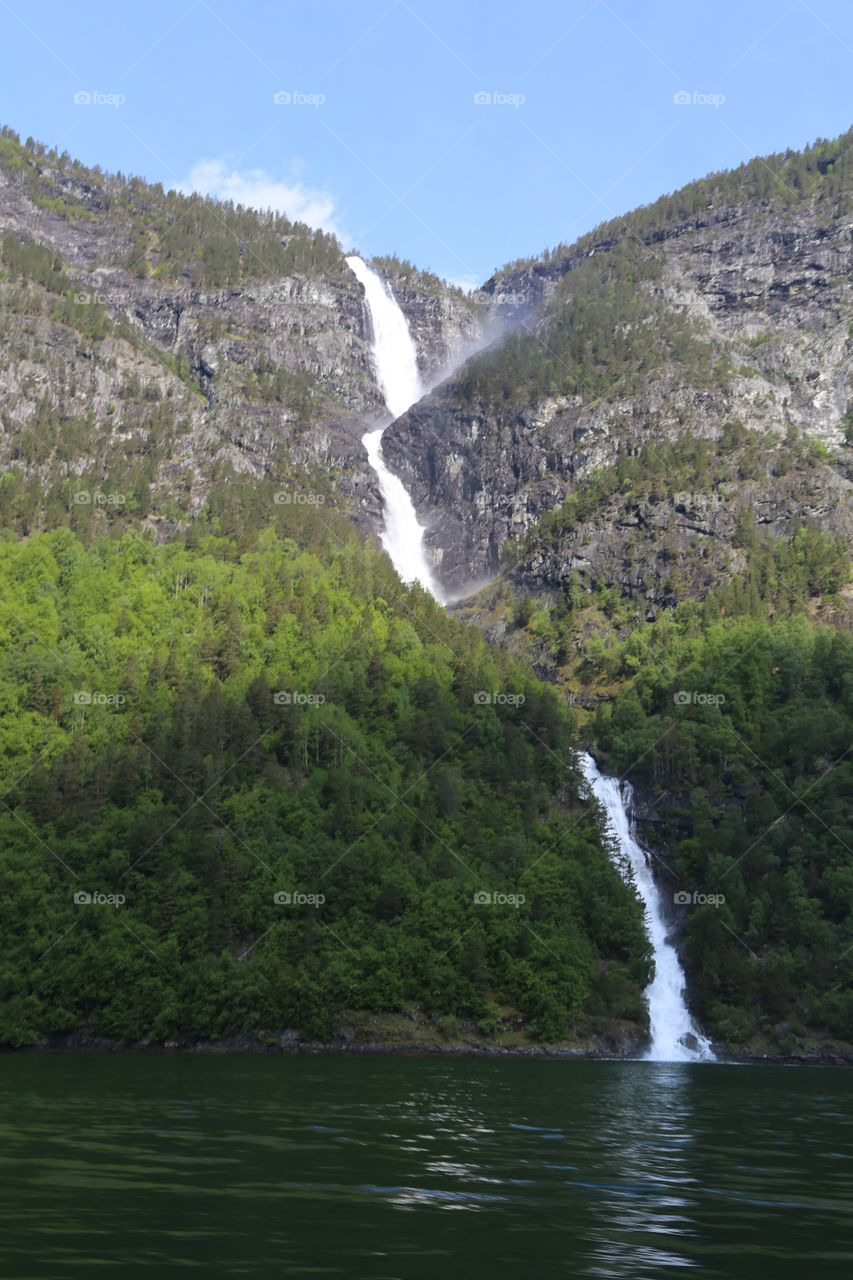 Waterfall, fjord, flam, Norway 