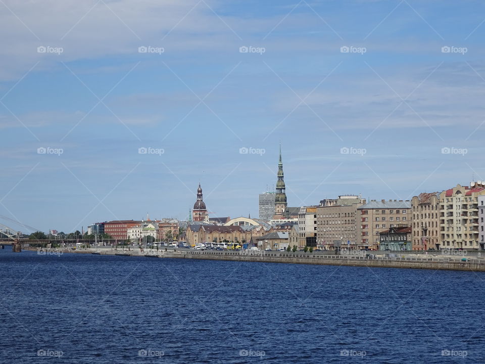 Old Riga city and Daugava River