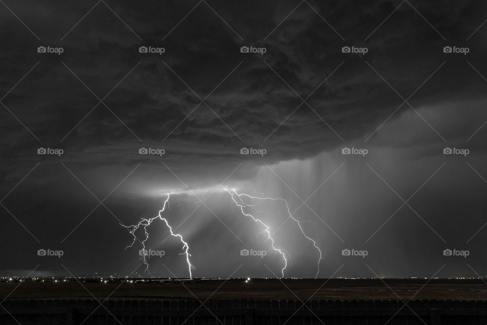 Thunderstorm in clouds