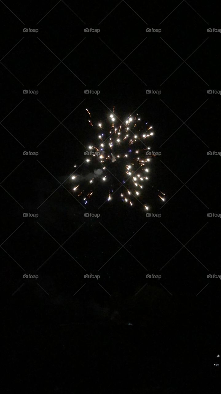 Fireworks in a cool calm evening