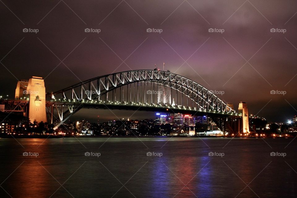 Sydney Harbour Bridge at night