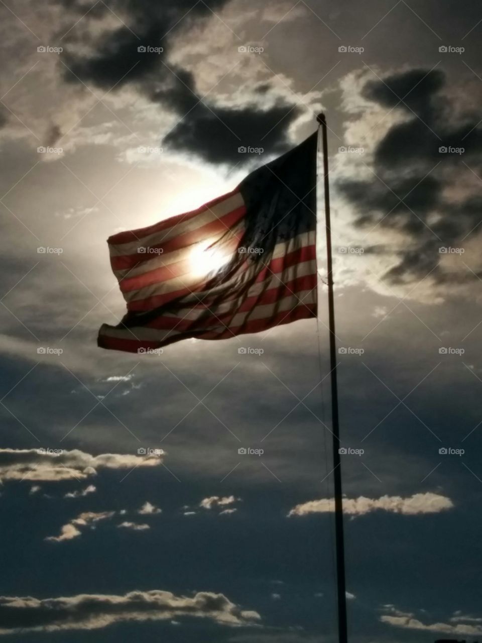 Dark Stormy American Flag