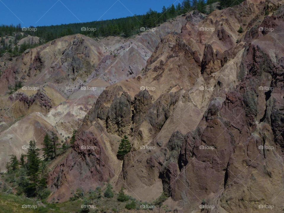 The painted rock mountain of Deadman's Valley, British Columbia.