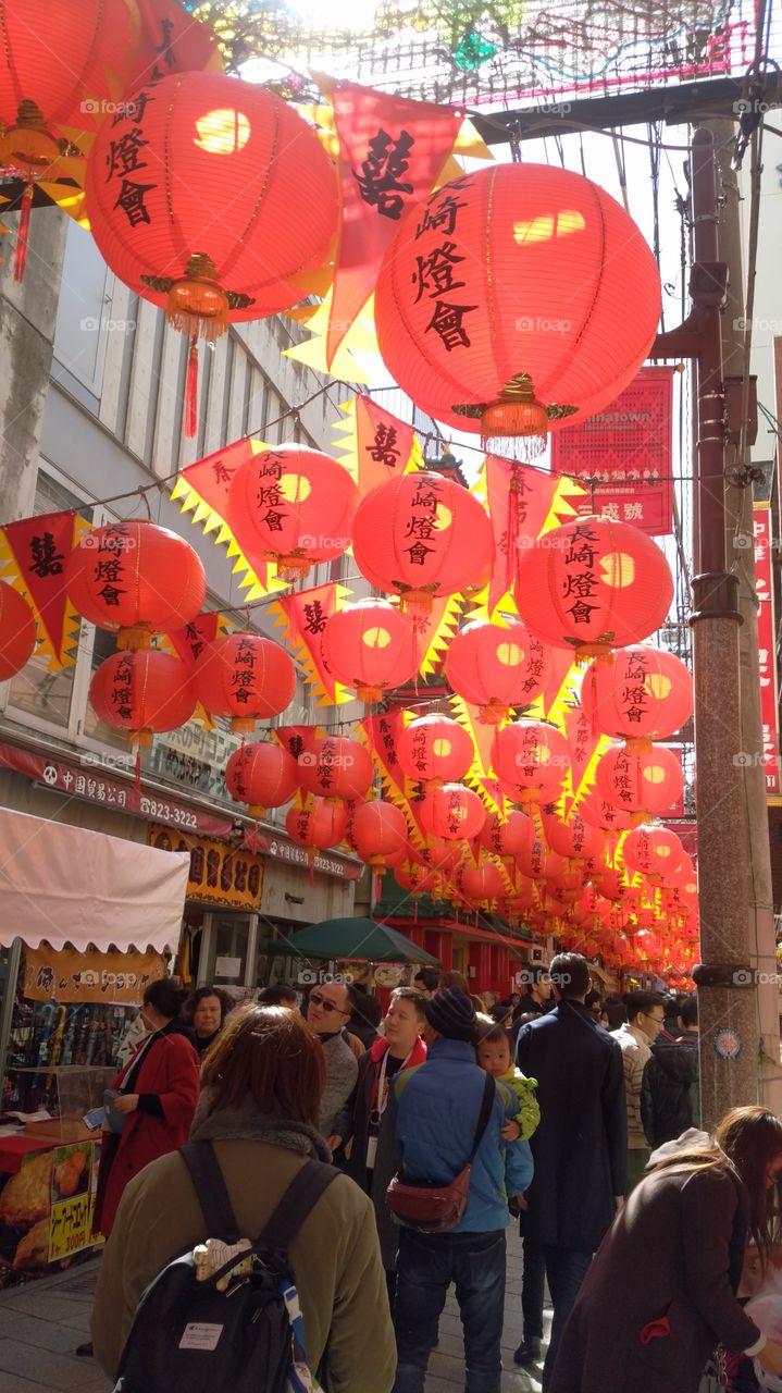 Lantern, Festival, Balloon, People, City
