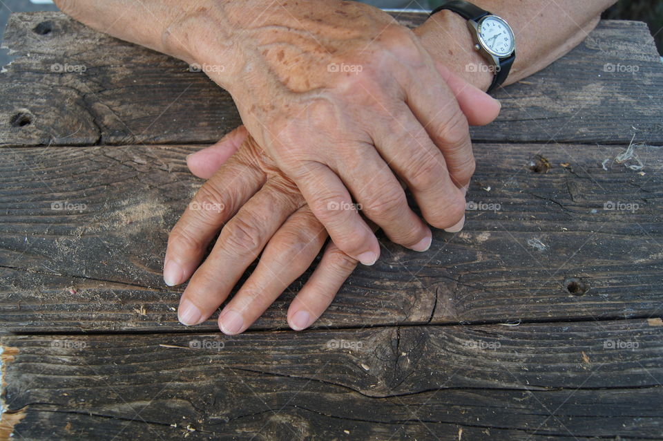 Grandma's hands resting