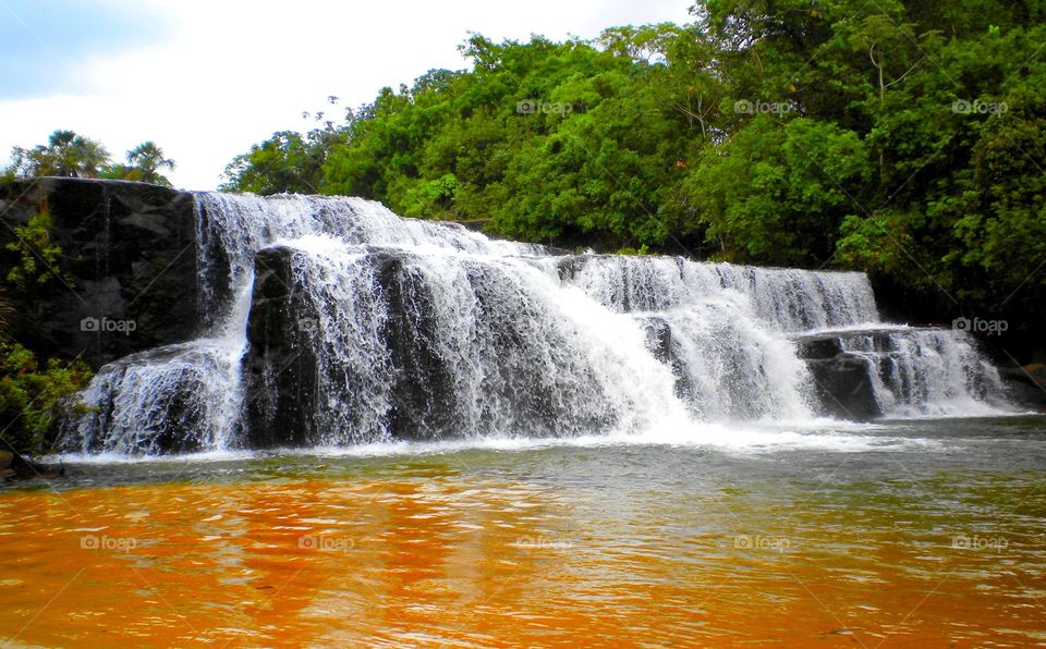 Waterfall. A waterfall in the Brazilian Pantanal 