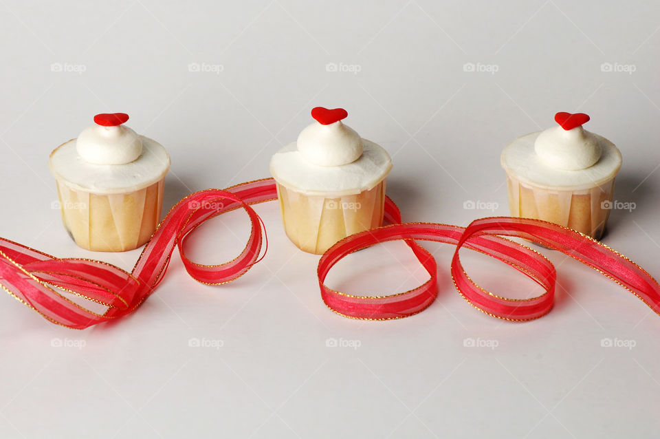 Cupcakes against white background