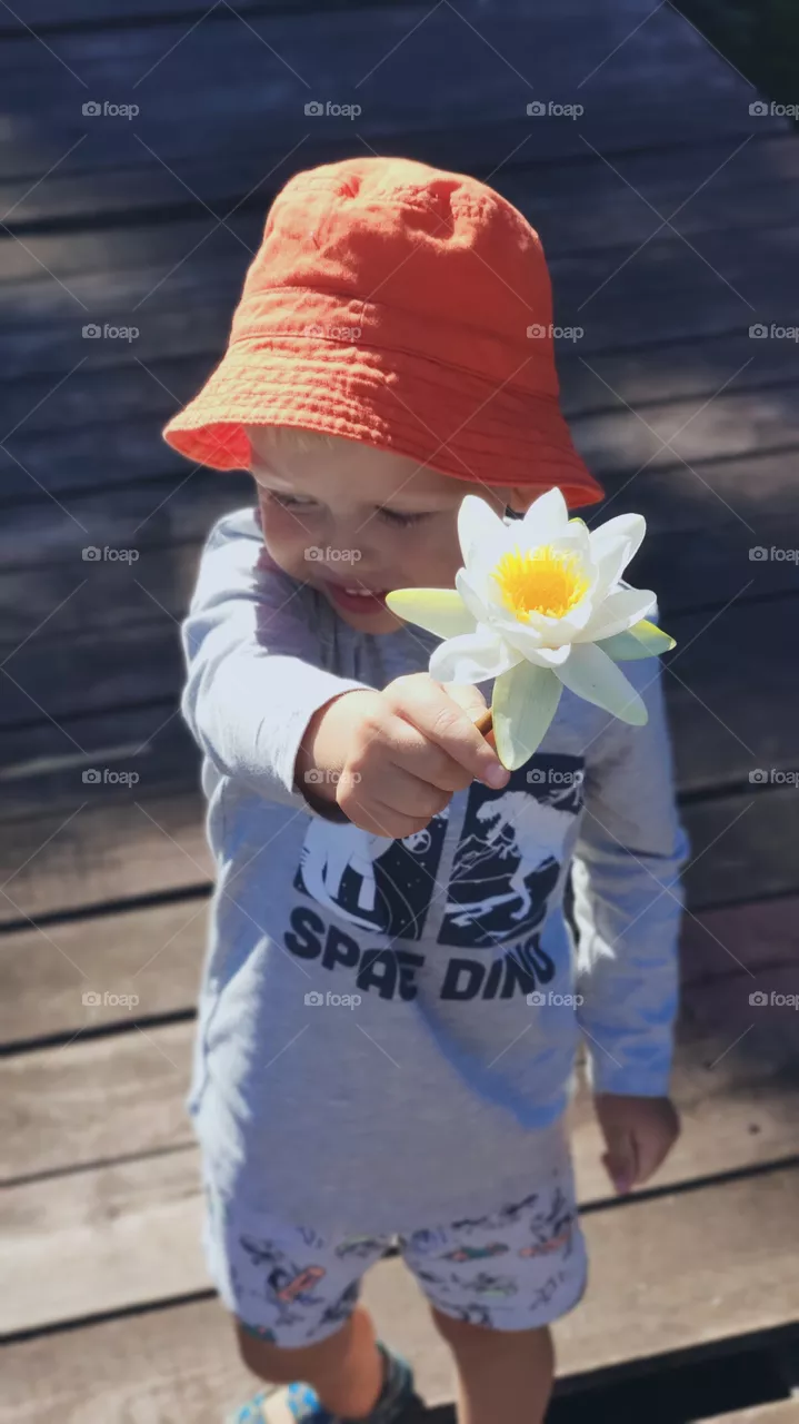 giving a flower