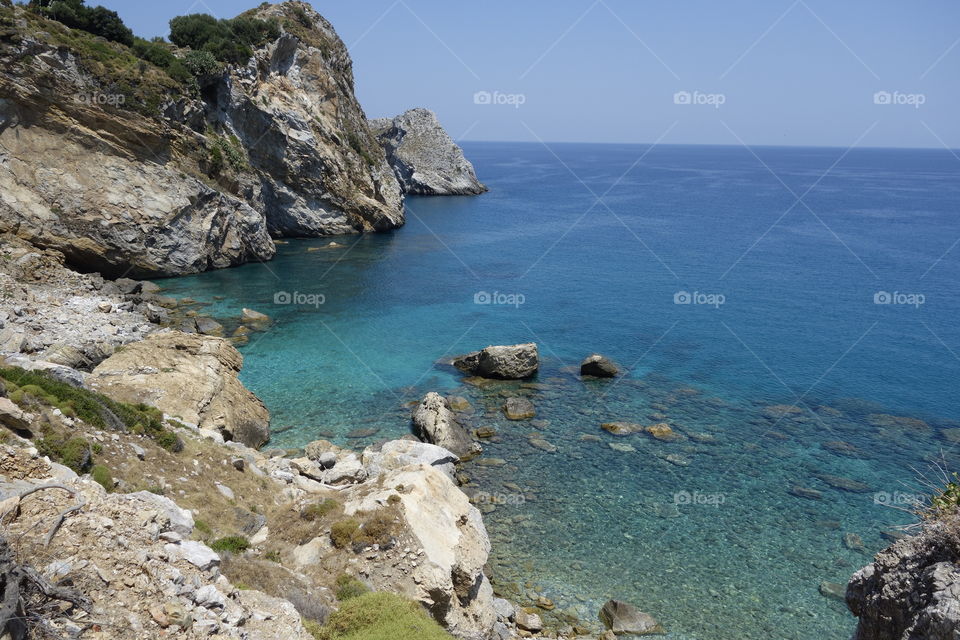 View of cliff by the sea