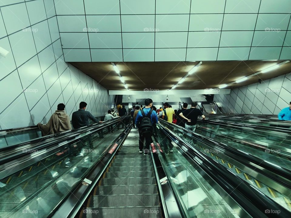 electric stairs in metro station