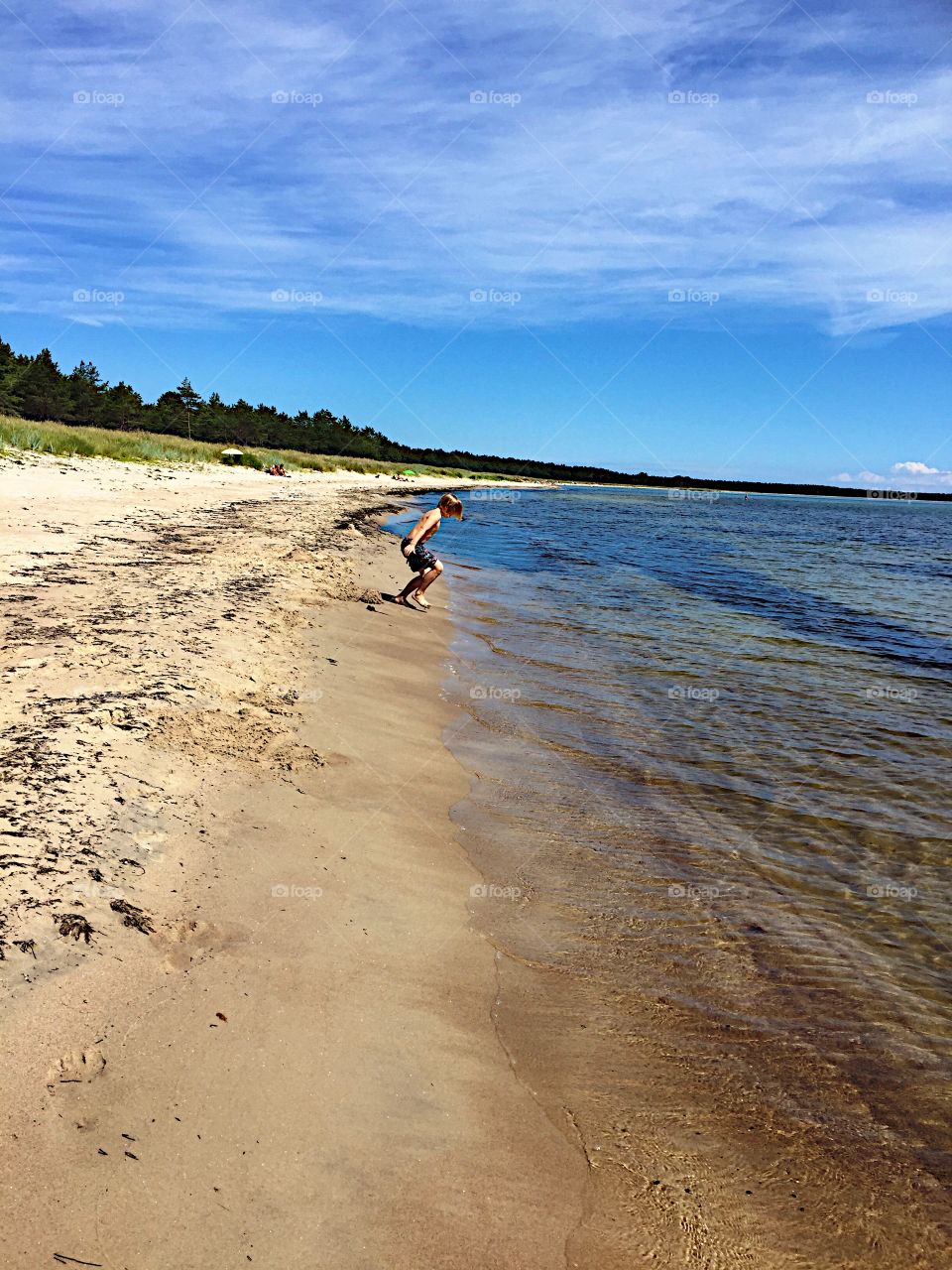 On the beach and swim! 