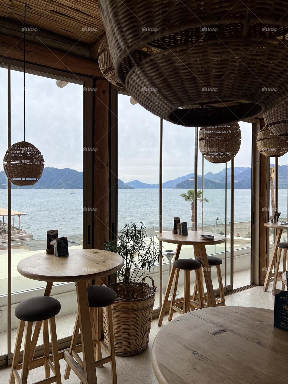 Boho cafe, sea view, café terrace 