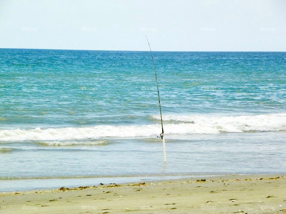 Fishing at the beach 